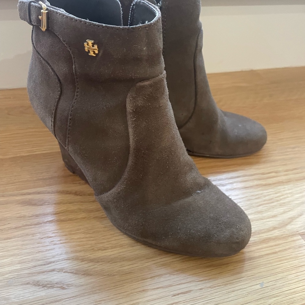 Tory Burch Brown Suede Ankle Boots